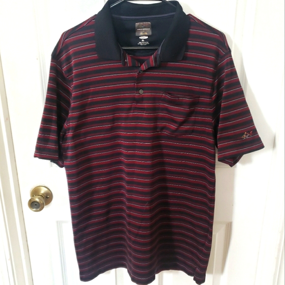 ⭐ Mens Greg Norman for Tasso Elba Play Dry Striped Polo Size XL - Picture 1 of 5